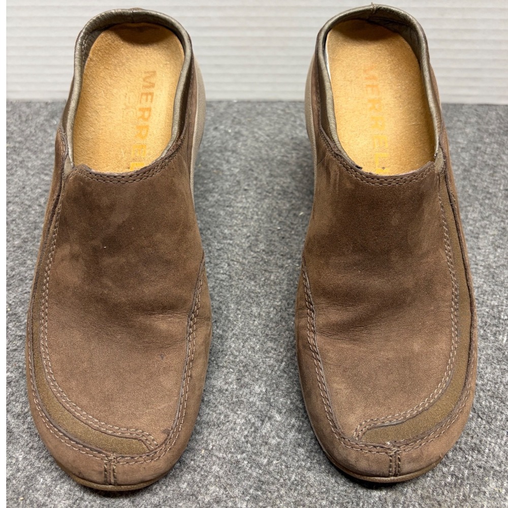 Merrell Primo Scoop Brown Suede Slip On Mules Clogs Womens 7.5 63696